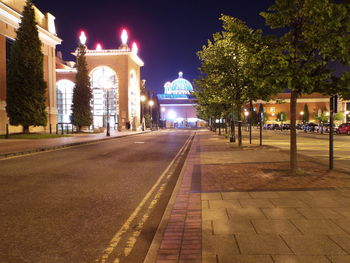 Illuminated street light at night