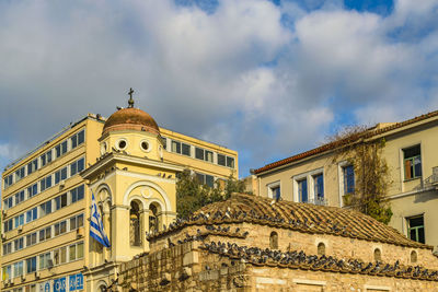 Low angle view of buildings against sky