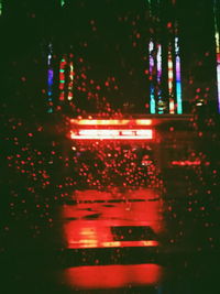 Defocused image of illuminated lights