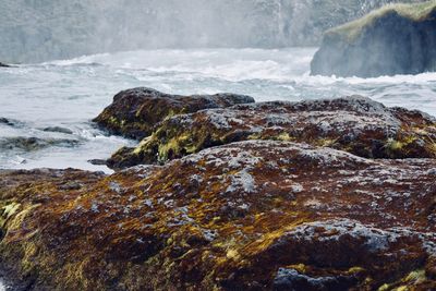 Scenic view of rocky beach