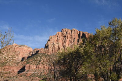 Low angle view of rock formation