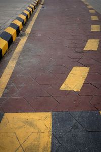 Arrow sign on road