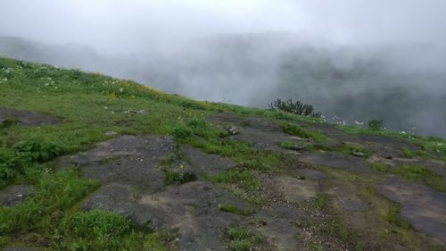 Scenic view of mountains against sky