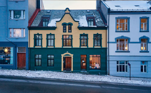 Downtown Ålesund in winter, norway.