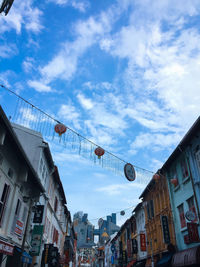 Low angle view of buildings against sky