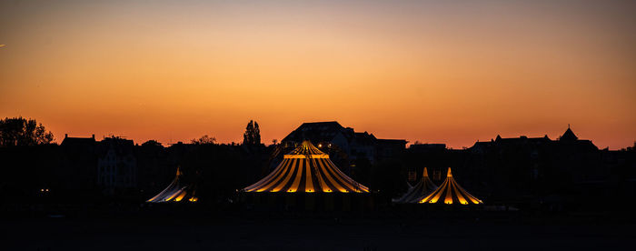 Silhouette of temple during sunset