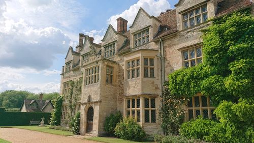 Low angle view of old building against sky