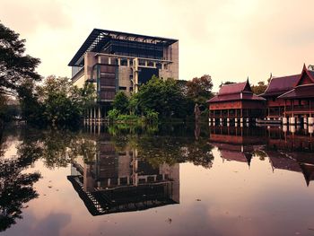 Reflection of building in lake