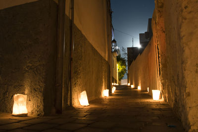 View of illuminated building at night