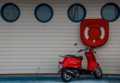 Red vintage moped