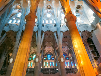 Low angle view of illuminated ceiling of building