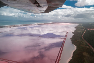 Aerial view of sea against sky