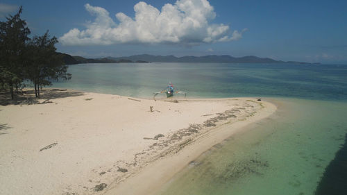 Scenic view of beach against sky