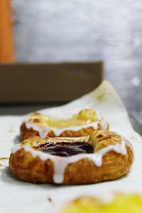 Close-up of dessert on table