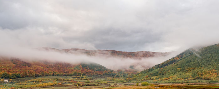 Beautiful autumn landscapes in the romanian mountains, fantanele village area, sibiu county, romania