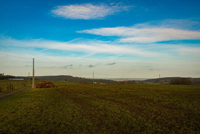 Scenic view of field against sky