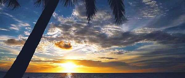 Scenic view of sea at sunset