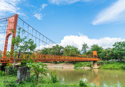 Bridge over river against sky