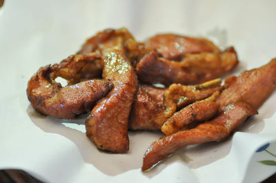 Close-up of served food in plate