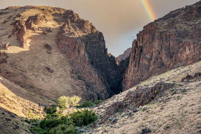 Scenic view of rocky mountains against sky