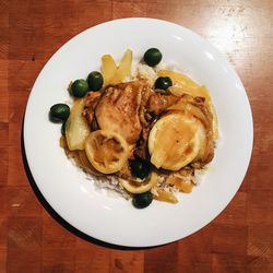 Close-up of food served in plate