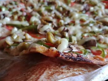 Close-up of served pizza