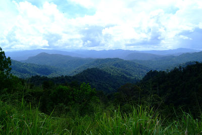 Scenic view of mountains against sky