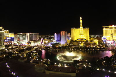 Illuminated cityscape at night