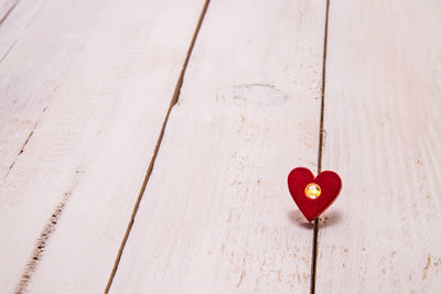 Close-up of heart shape on table