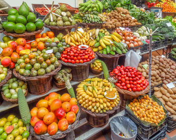 Fruits for sale at market stall