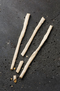 High angle view of text on black background