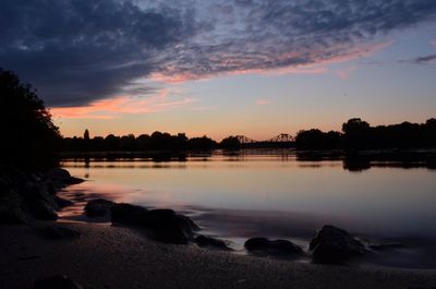 Scenic view of sea at sunset