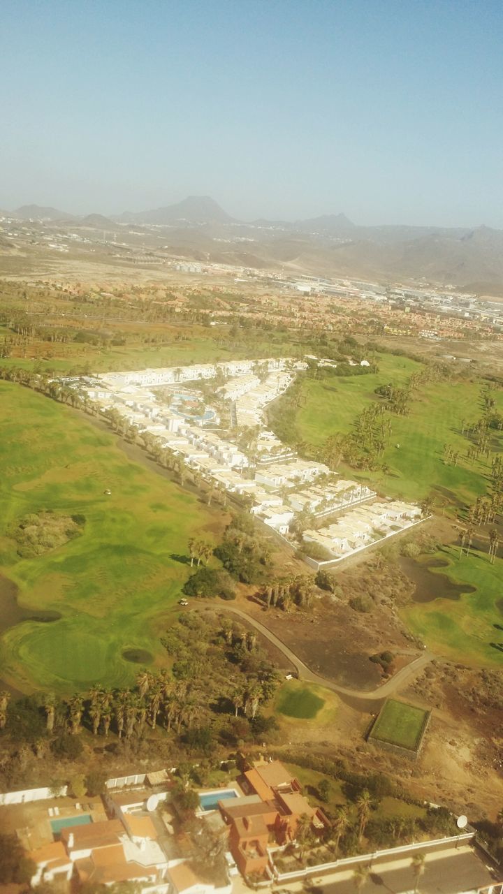 HIGH ANGLE VIEW OF LAND AND LANDSCAPE AGAINST SKY