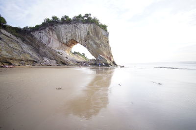 Scenic view of beach against sky