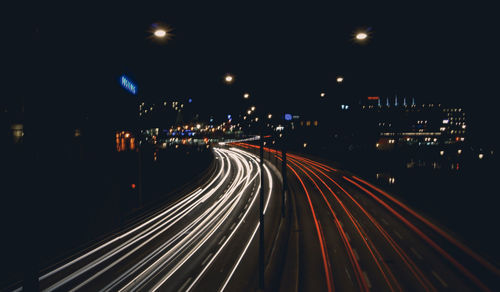 Blurred motion of bridge at night