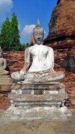 Statue of buddha against building