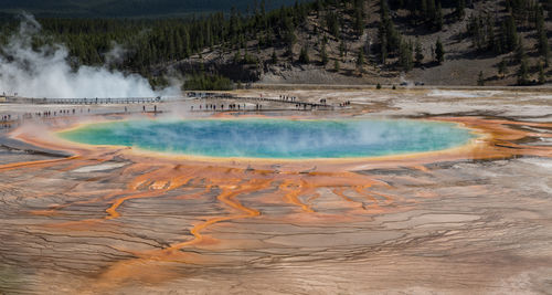 Scenic view of hot spring