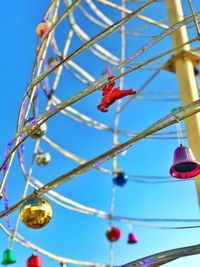 Low angle view of red flowering plants against sky
