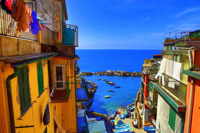 View of sea against blue sky
