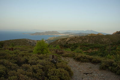 Scenic view of landscape against clear sky