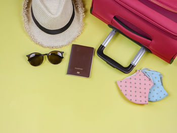 High angle view of sunglasses on table