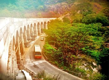 View of bridge on mountain