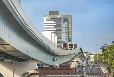 Low angle view of modern buildings against sky