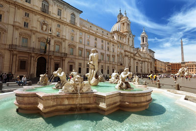 Statue of historic building in city