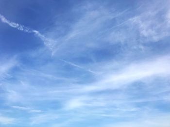 Low angle view of vapor trail in sky