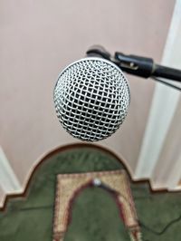 Low angle view of microphone