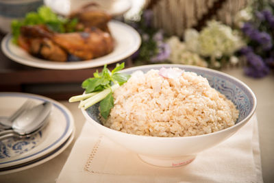 Close-up of food in bowl on table