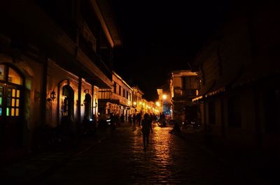 Illuminated building at night