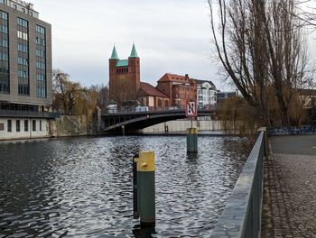 Bridge over river in city