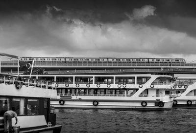 Bridge over river against sky